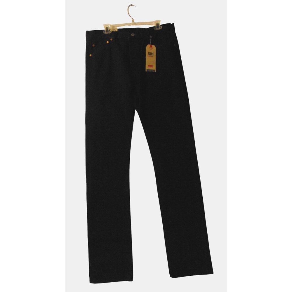 Levi's 501 Original Fit Jeans Men's Size 36x40 Black Button Fly Denim New